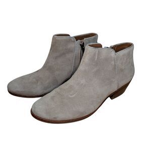 Sam Edelman Suede Booties - Size 6M - Tan Side-Zip Ankle Booties